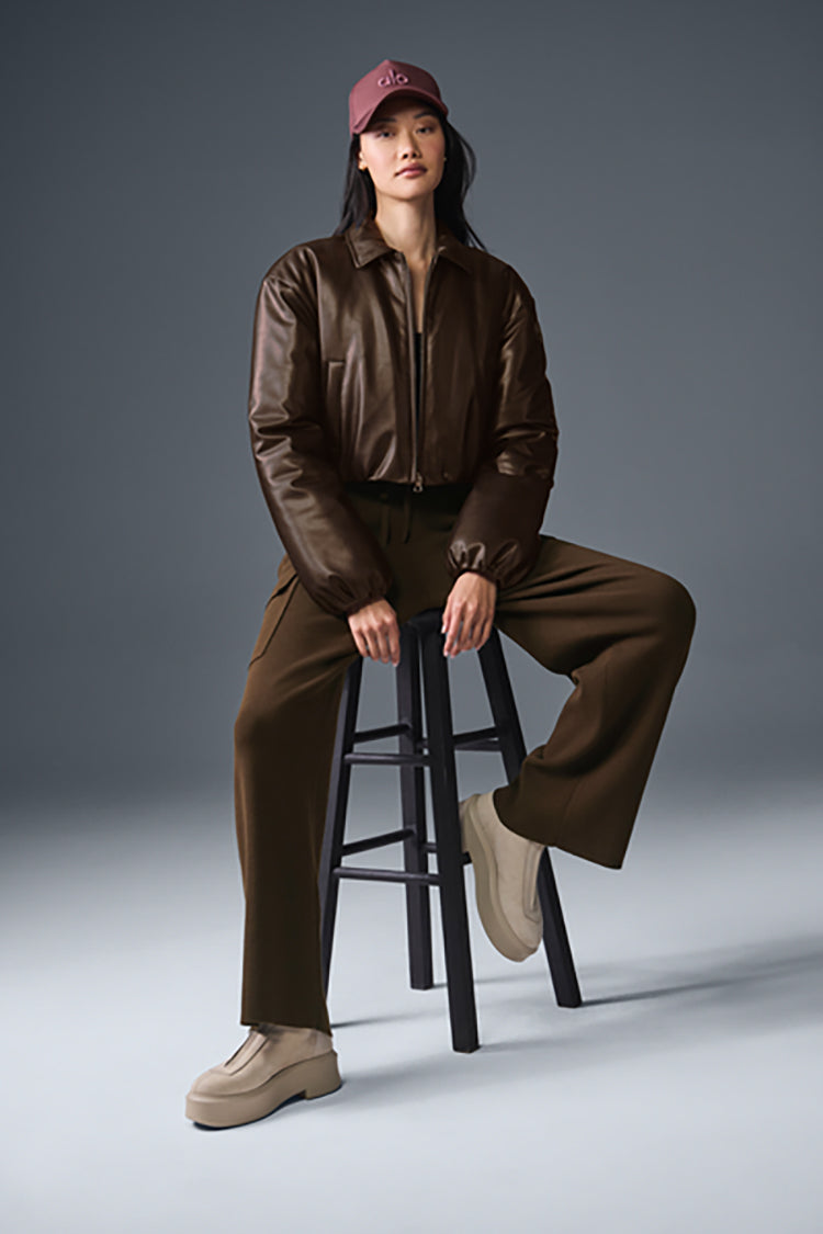 FAUX LEATHER CROPPED PREMIER BOMBER