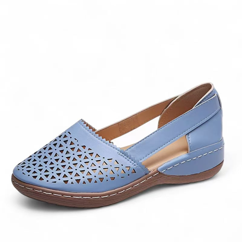 💝Last Day 50% OFF⭐Chic Women's Closed Toe Wedges - Wide & Large Size, Pain-Relief Arch Support