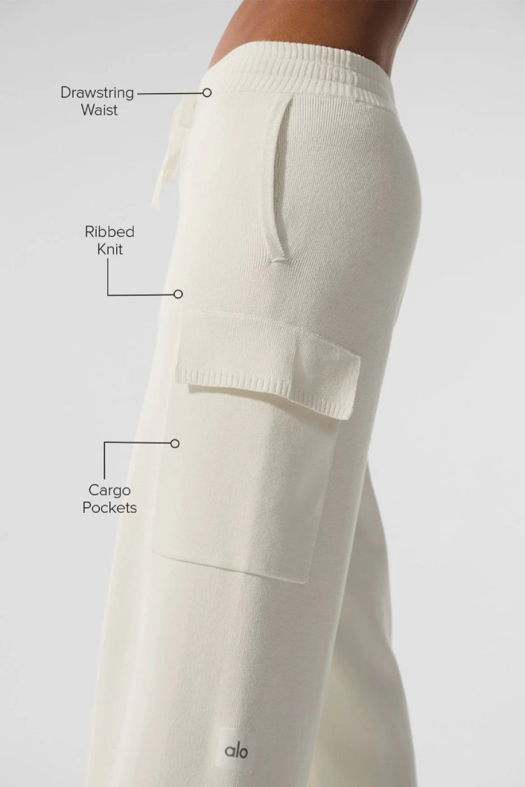 SCHOLAR KNIT HIGH-WAIST CARGO PANT