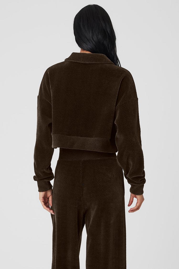 CROPPED COZY DAY HENLEY PULLOVER