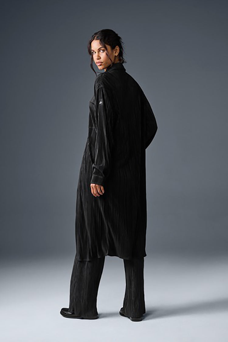 HIGH-WAIST MICRO PLISSE STRAIGHT LEG PANT