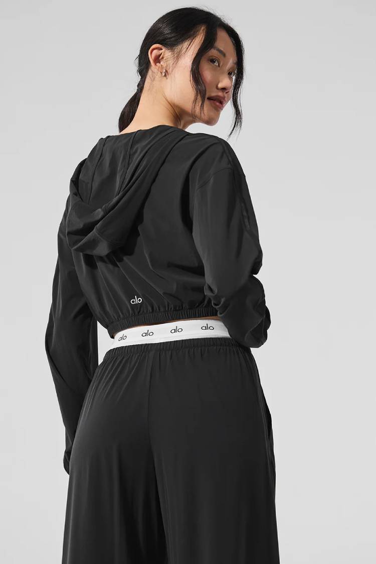 CROPPED BREEZY FULL-ZIP HOODIE