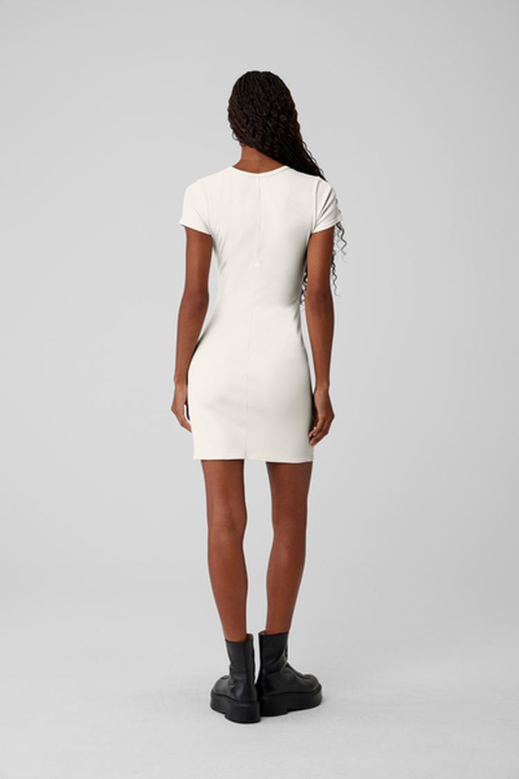 GODDESS RIBBED SHORT SLEEVE MINI DRESS
