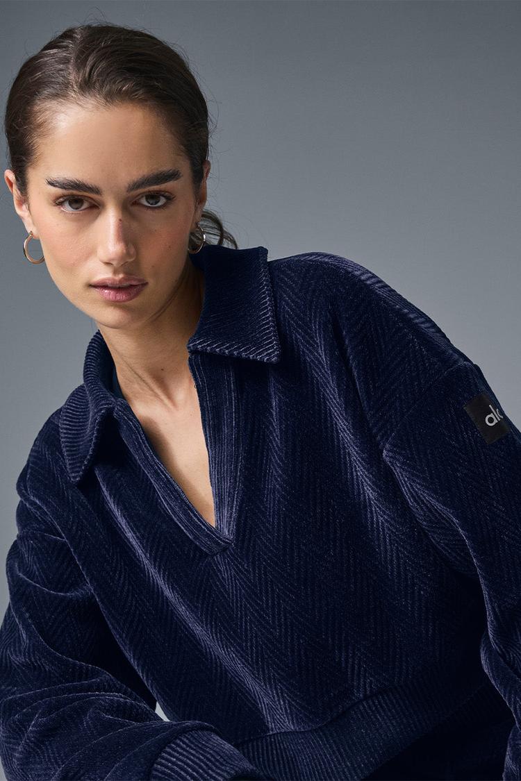 CROPPED COZY DAY HENLEY PULLOVER