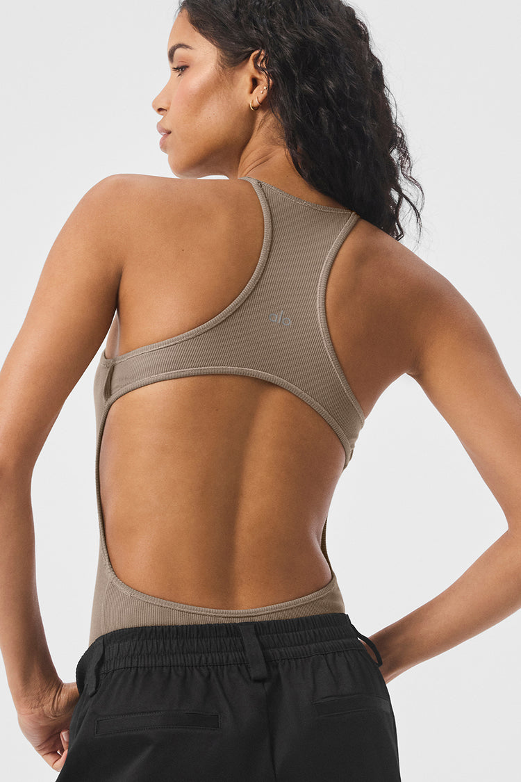 RIBBED HALF-COURT BODYSUIT