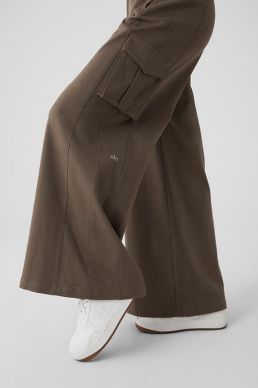HIGH WAIST SHOW OFF CARGO WIDE LEG TROUSER (LONG)