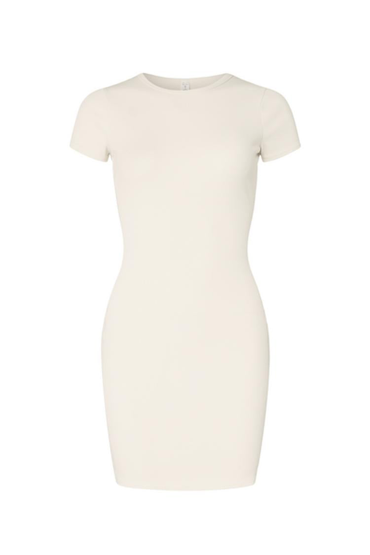 GODDESS RIBBED SHORT SLEEVE MINI DRESS
