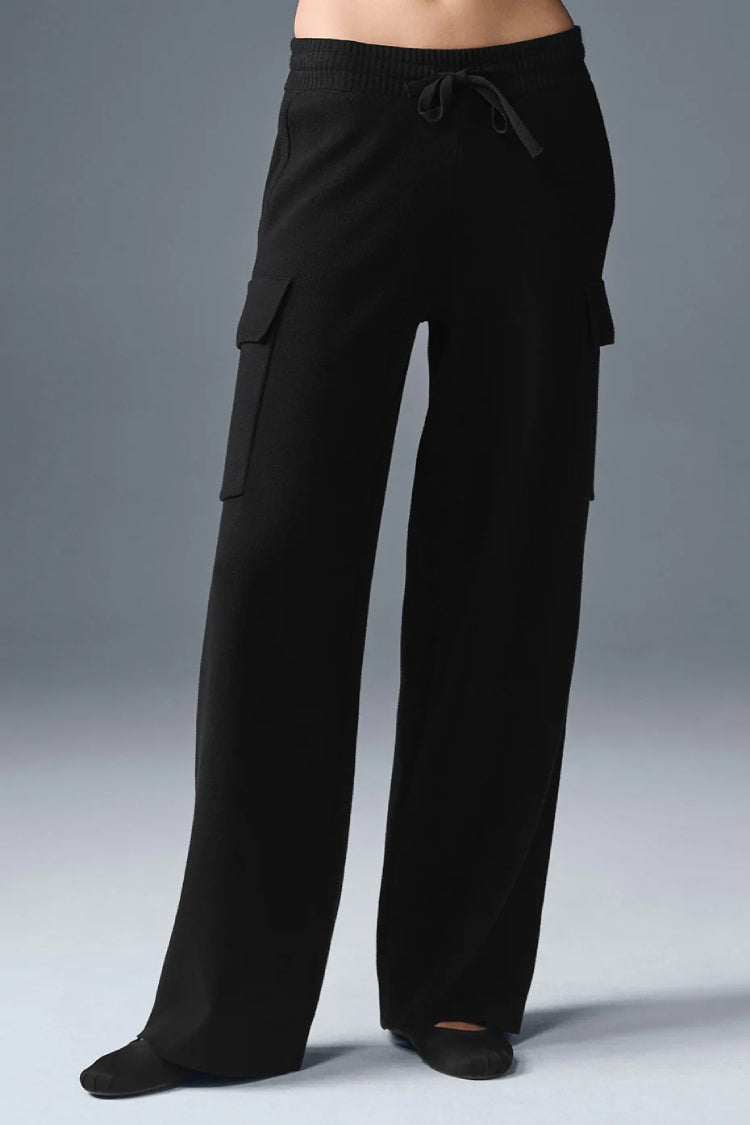 SCHOLAR KNIT HIGH-WAIST CARGO PANT