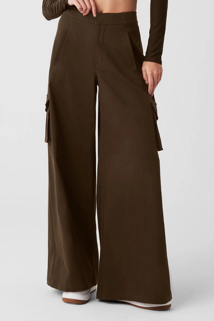 HIGH WAIST SHOW OFF CARGO WIDE LEG TROUSER (LONG)